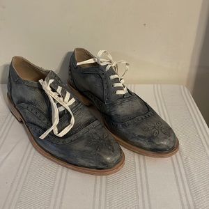 Closet closing Esquivel Leather Wingtip Blue Shoes Sz 38